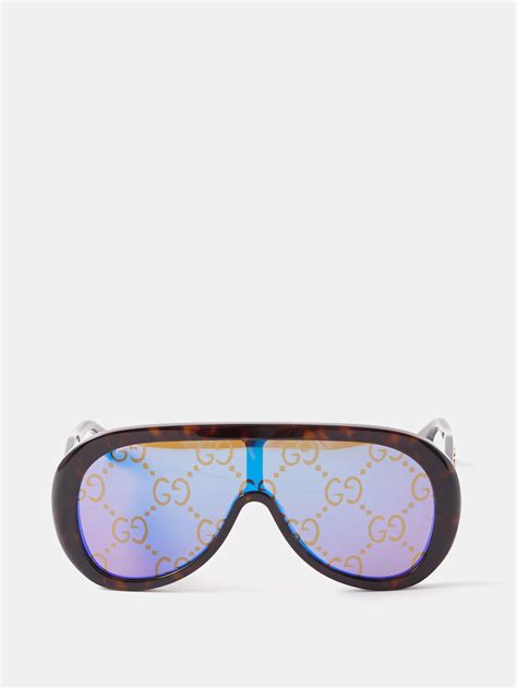 gucci oversized acetate aviator sunglasses